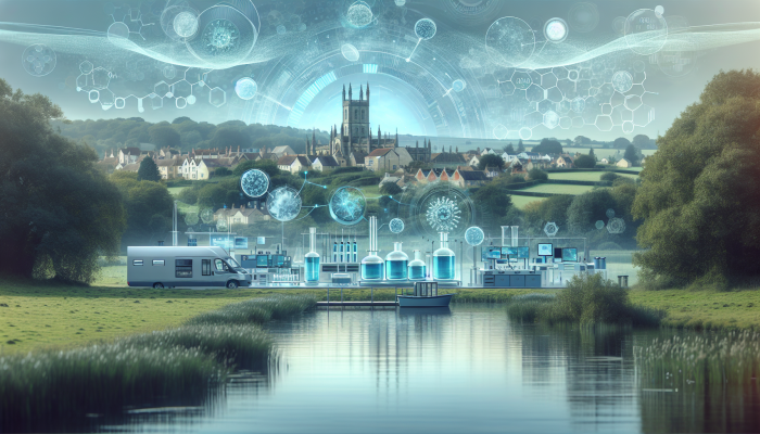 A tranquil lab in Bicester surrounded by greenery, conducting precise hormone testing, symbolising trust and health.