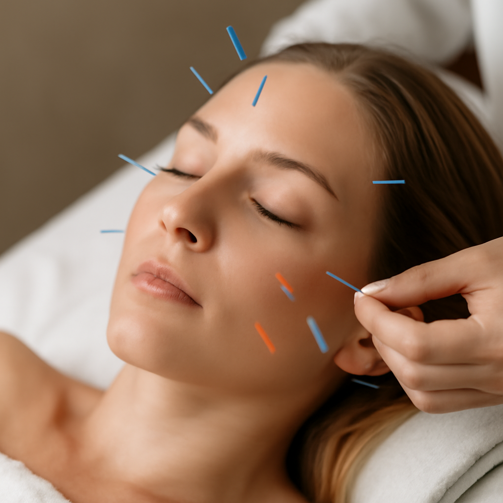 Illustration for determining if cosmetic acupuncture is suitable for holistic facial care