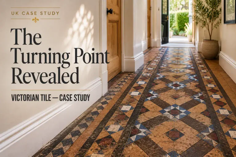 Victorian Tile Floor Revealed After Years of Neglect