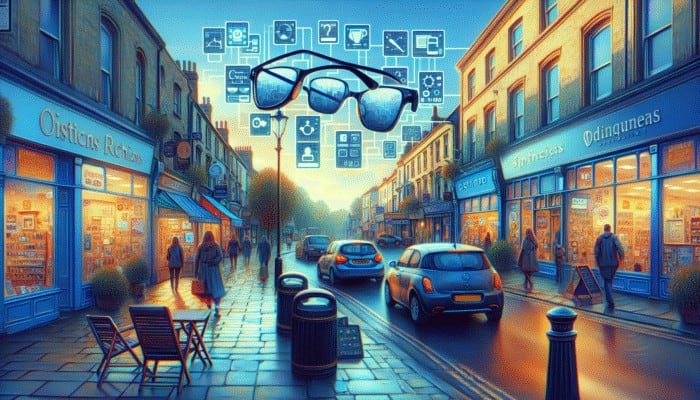 A busy street in Yeovil showcasing various businesses with SEO-optimised signage.